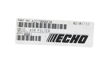 New OEM Echo A227000030 Air Filter Grid NOS
