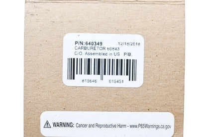 New OEM Tecumseh 640349 Carburetor & Gasket NOS
