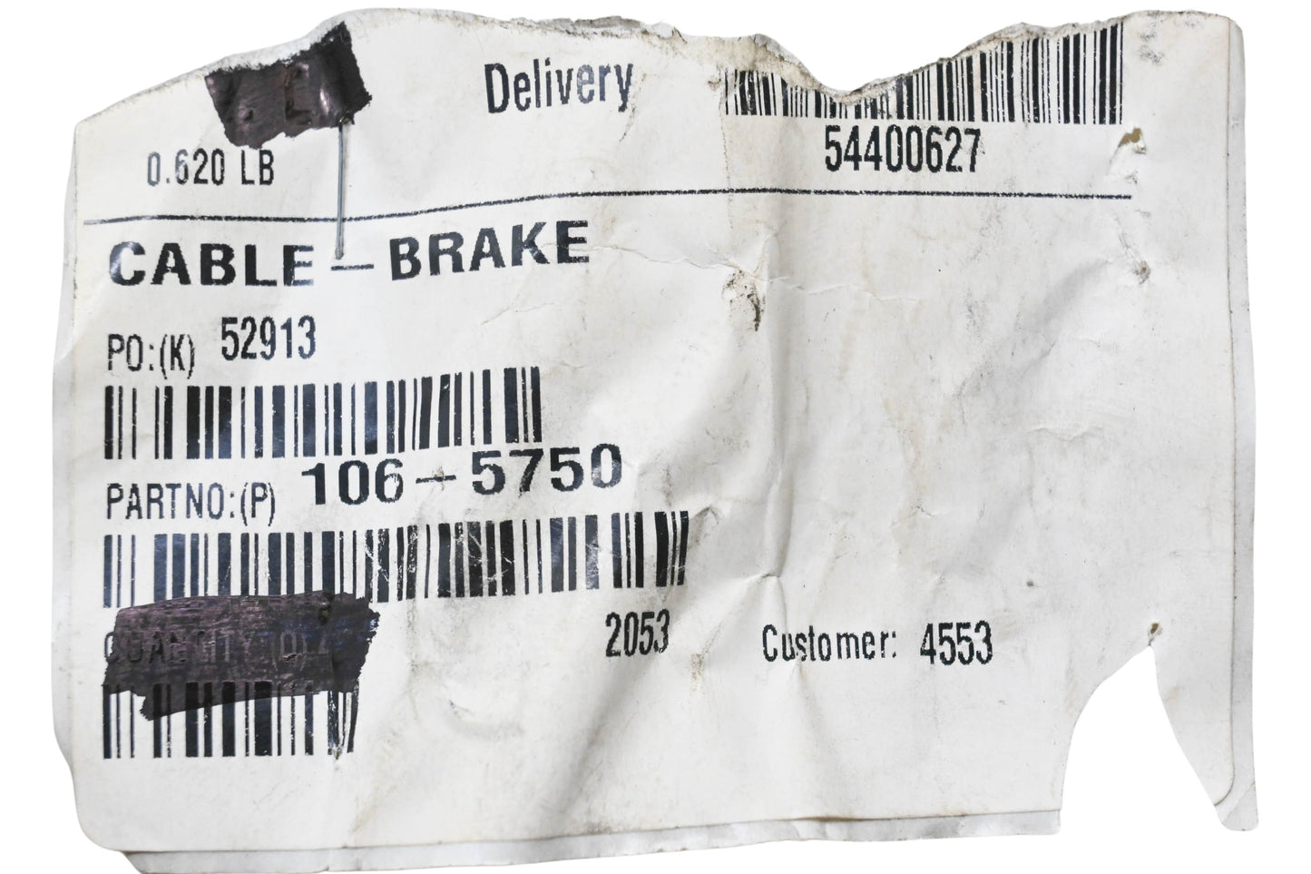 Toro 106-5750 Brake Cable NOS