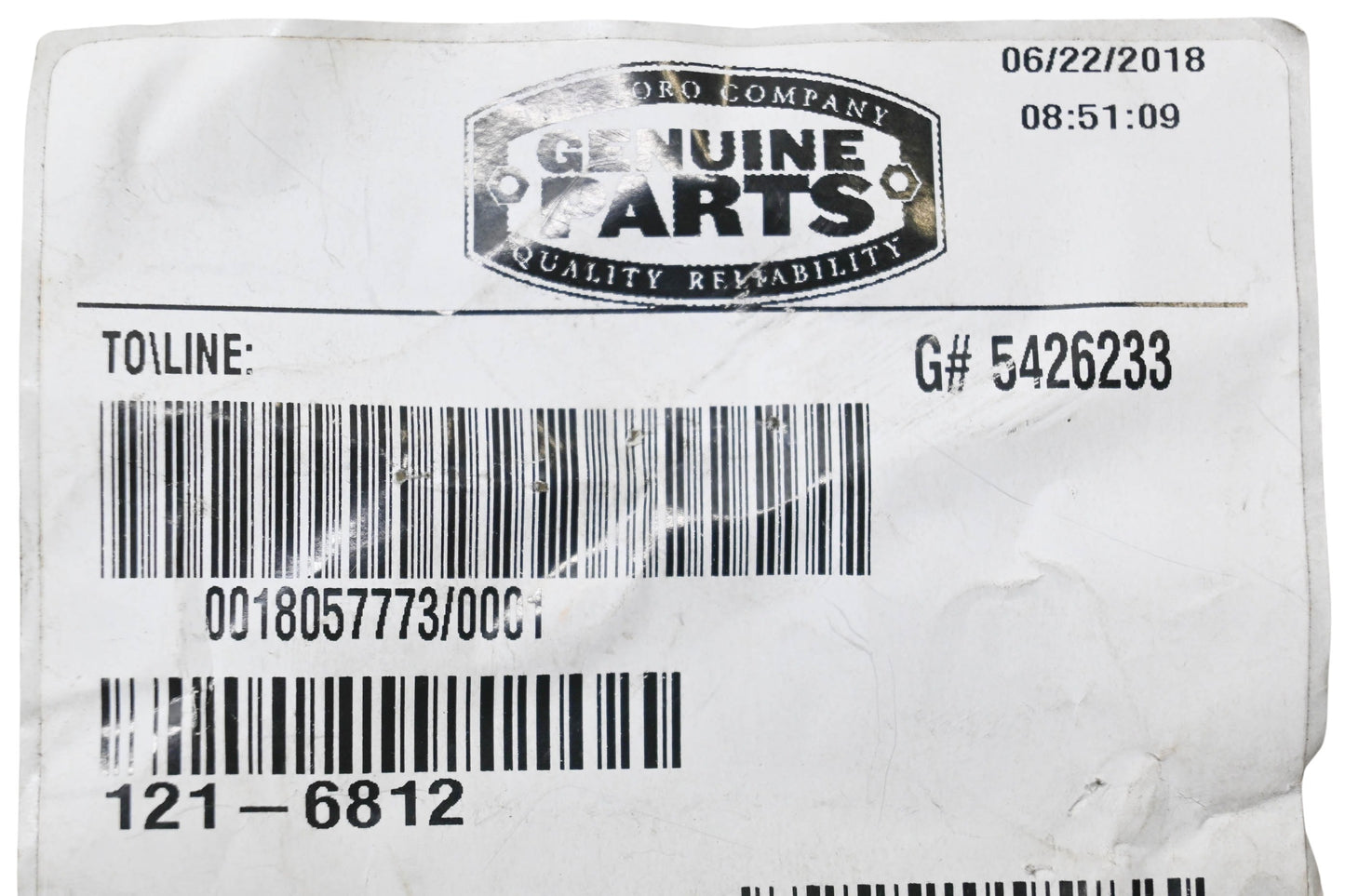 Toro 121-6812 Auger Cable NOS