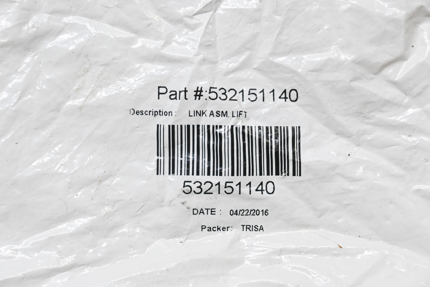 New OEM Husqvarna 532151140 Lift Link Assembly NOS