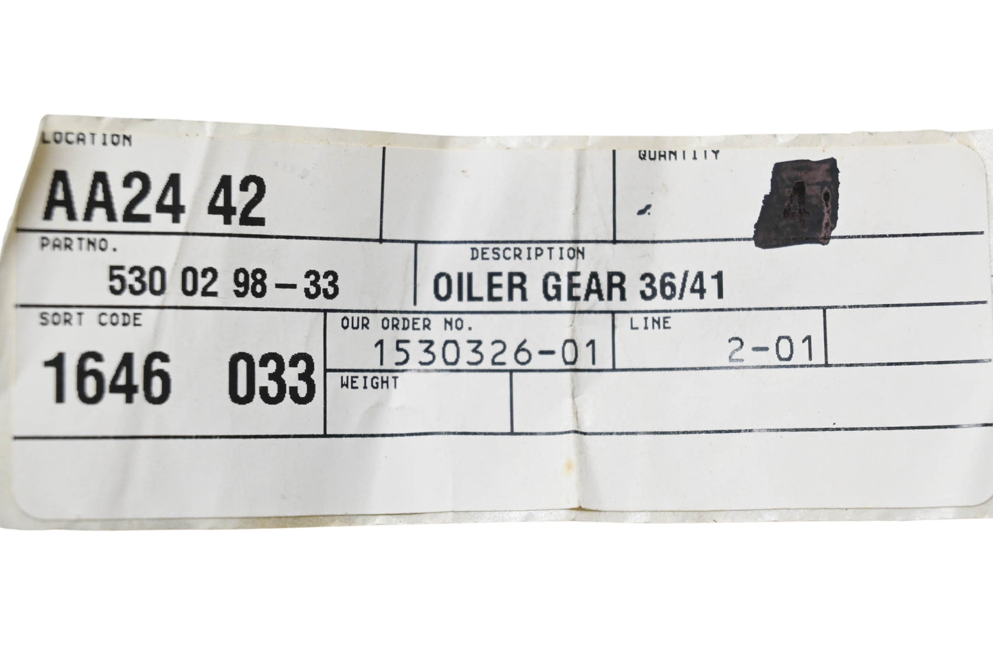New OEM Husqvarna 530 02 98-33, 530029833 Oiler Gears Qty 2 NOS