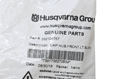 New OEM Husqvarna 532104757 Axle Cap NOS