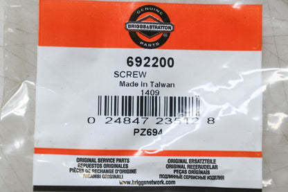 New OEM Briggs & Stratton 692200 Screws Qty 2 NOS