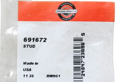 New OEM Briggs & Stratton 691672 Stud NOS