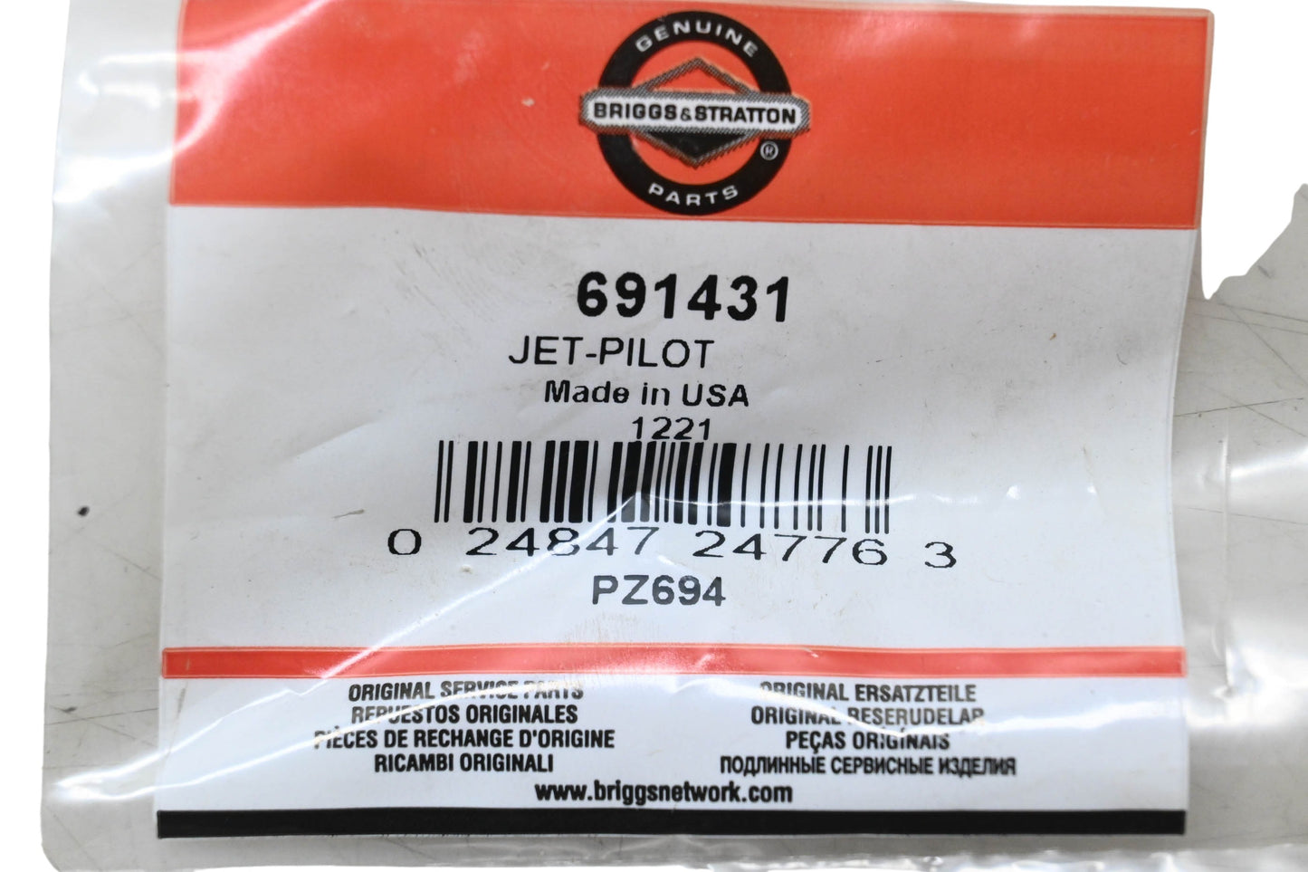 New OEM Briggs & Stratton 691431 Pilot Jet NOS
