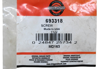 New OEM Briggs & Stratton 693318 Screw NOS