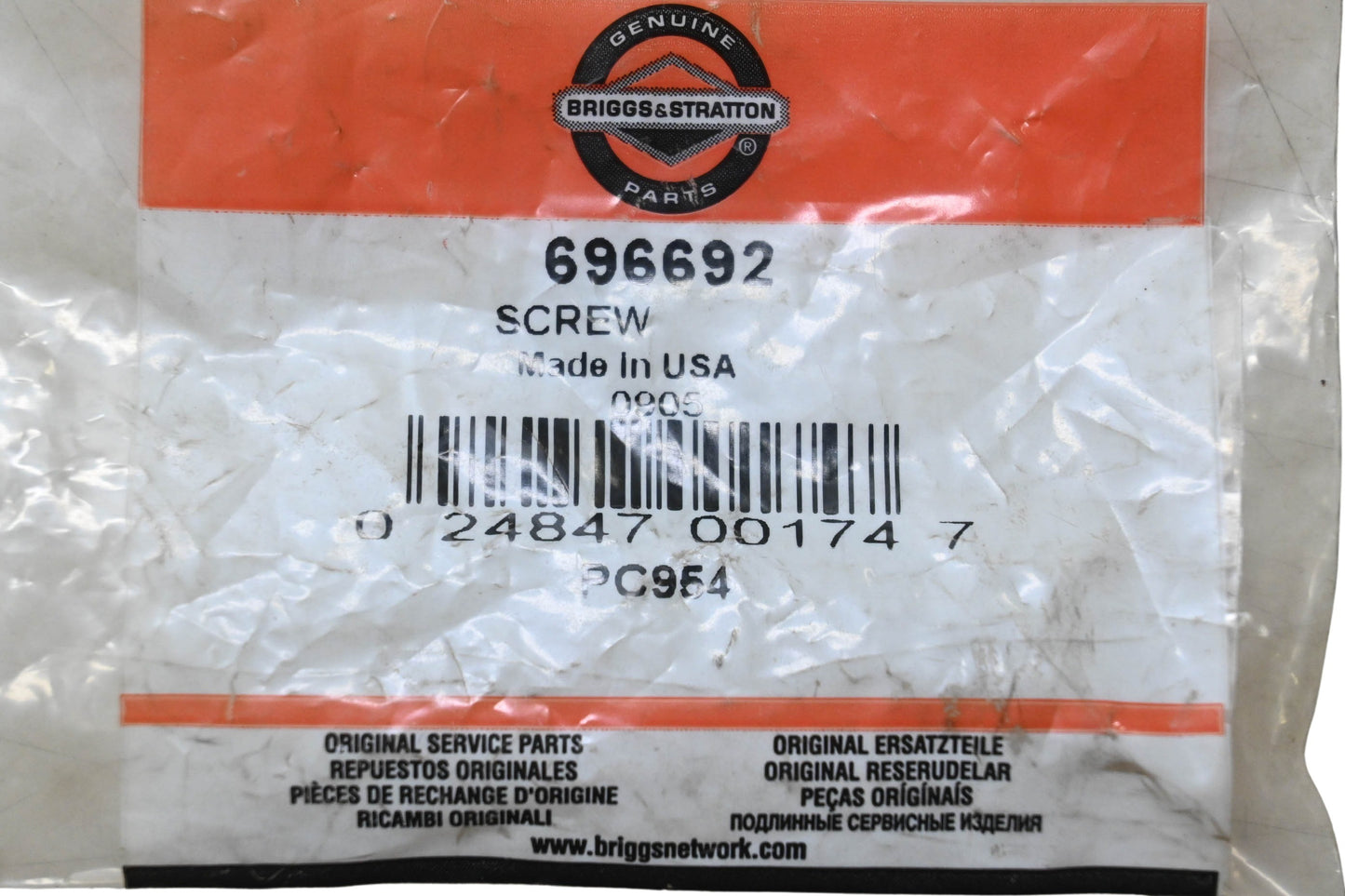 New OEM Briggs & Stratton 696692 Screw & Knob NOS