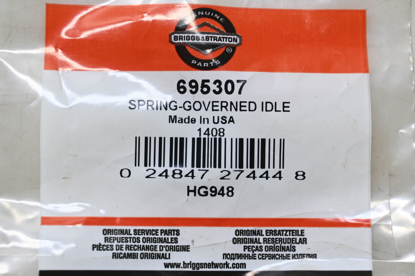 New OEM Briggs & Stratton 695307 Governed Idle Spring NOS