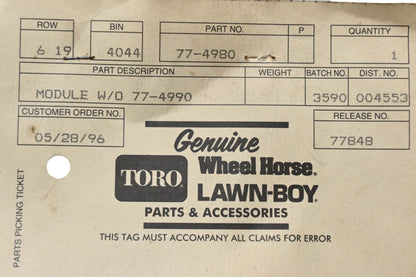 Toro 77-4980 Interlock Module NOS