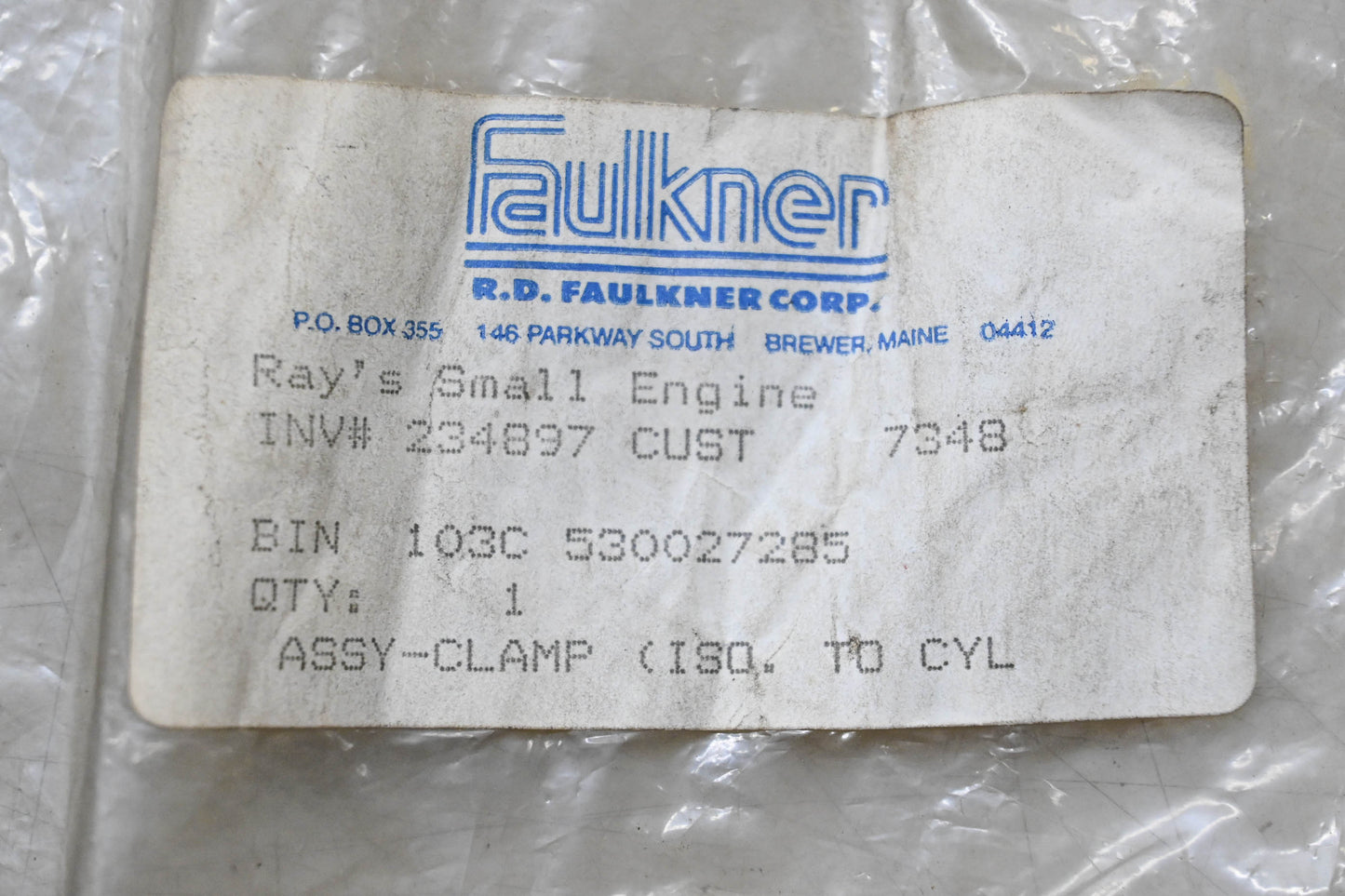 New OEM Husqvarna 530027285, 27285 Clamp Assembly NOS