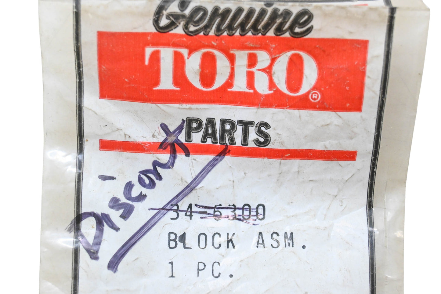 Toro 34-6300 Adjusting Block Assembly NOS