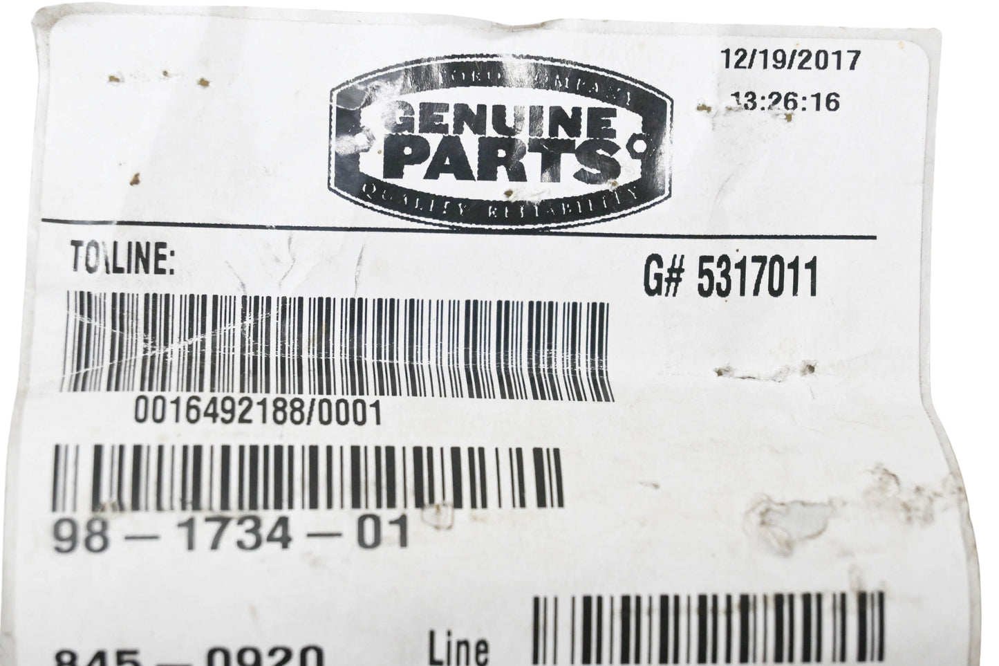 Toro 98-1734-01 Wa-Leveler Bar NOS