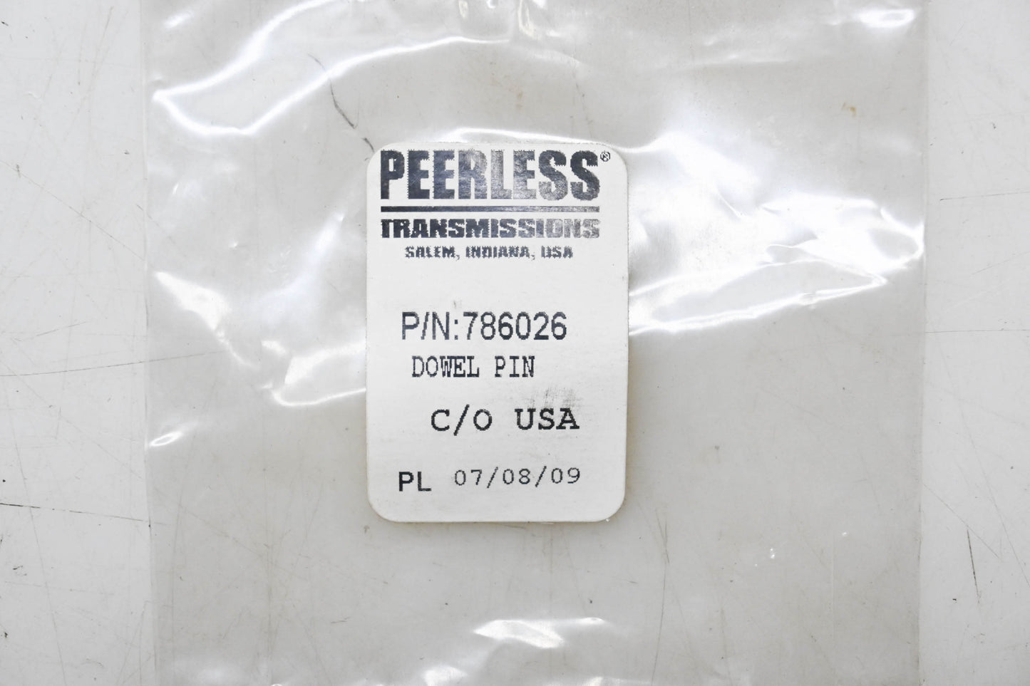 Peerless 786026 Dowel Pin NOS