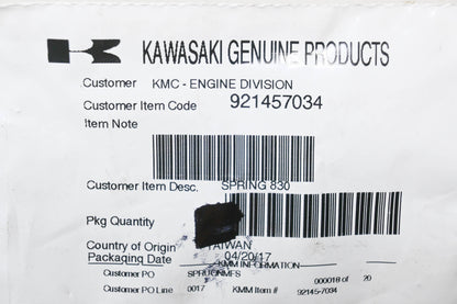 New OEM Kawasaki 921457034 Spring NOS
