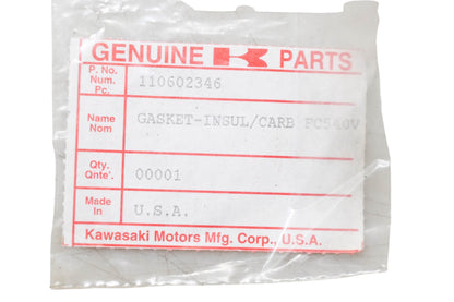 New OEM Kawasaki 110602346 Carburetor Intake Gasket NOS