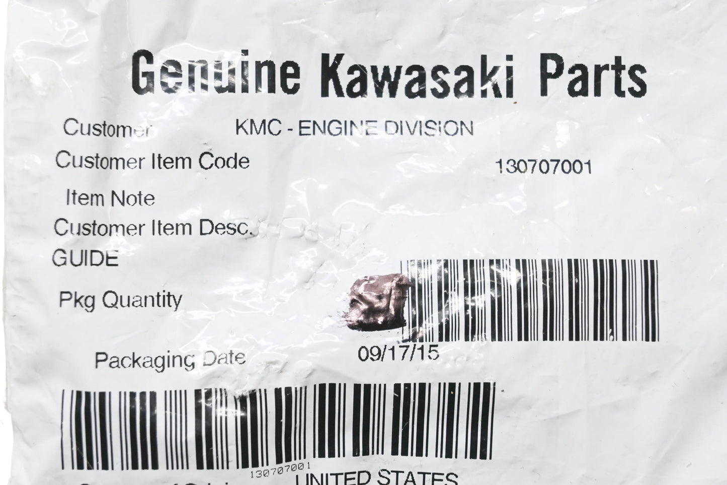 New OEM Kawasaki 130707001 Guide NOS