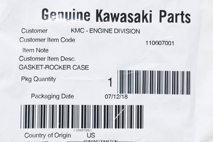 New OEM Kawasaki 110607001 Rocker Case Gasket NOS