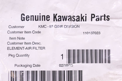 New OEM Kawasaki 110137023 Air Filter Element NOS
