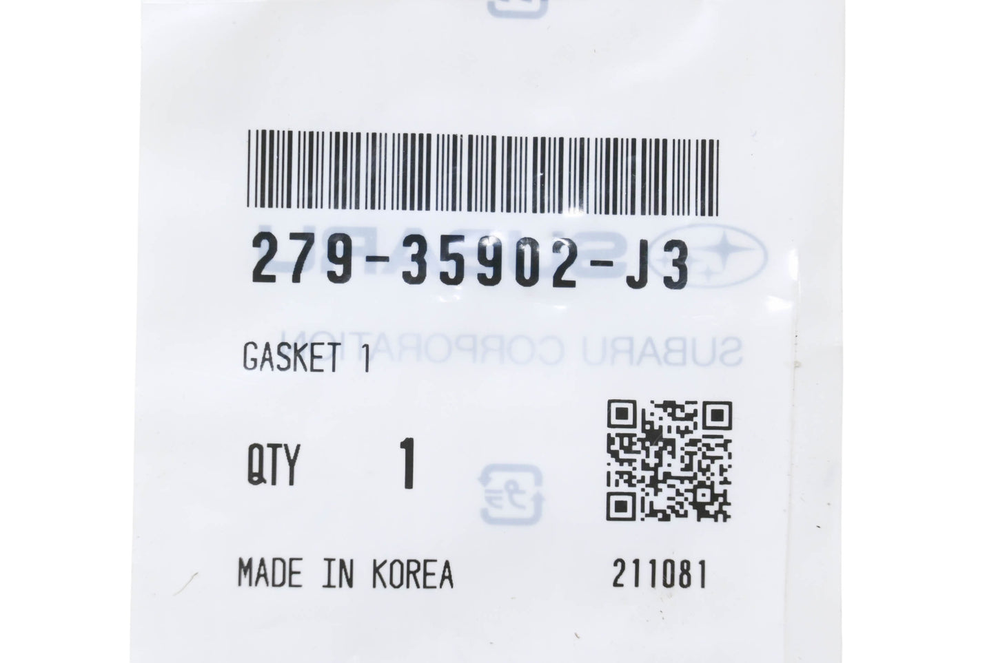 Subaru 279-35902-J3 Gasket NOS