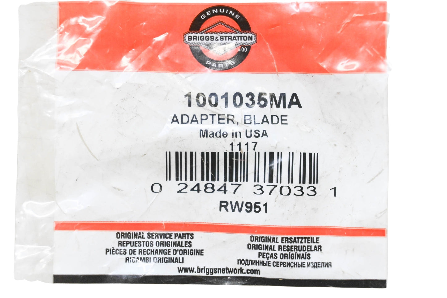 New OEM Briggs & Stratton 1001035MA Blade Adapter NOS