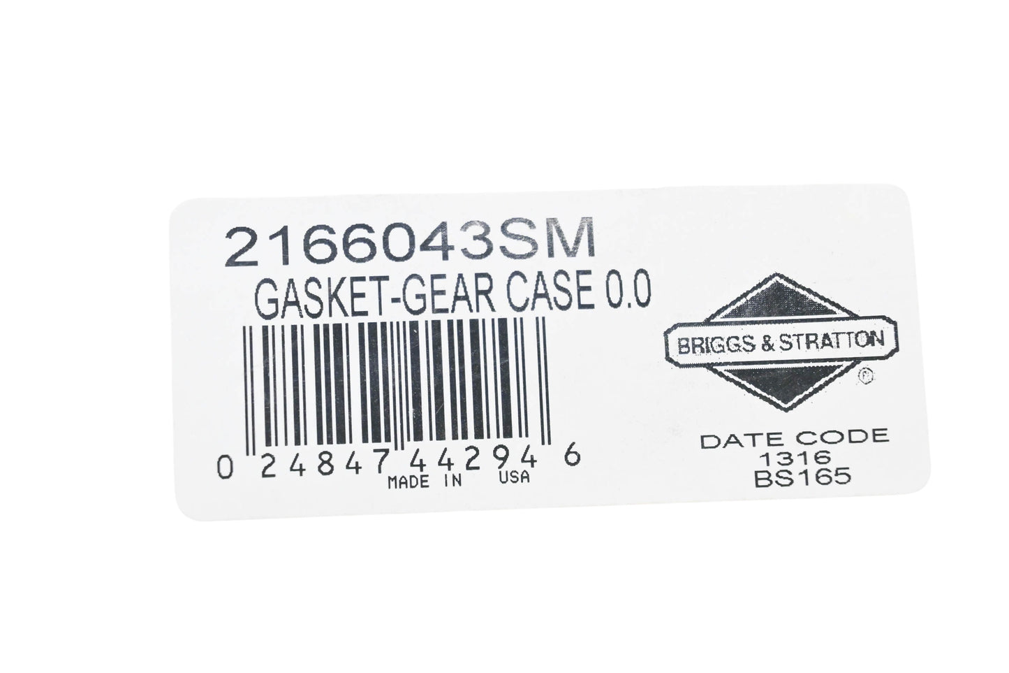 New OEM Briggs & Stratton 2166043SM Gear Case Gasket NOS
