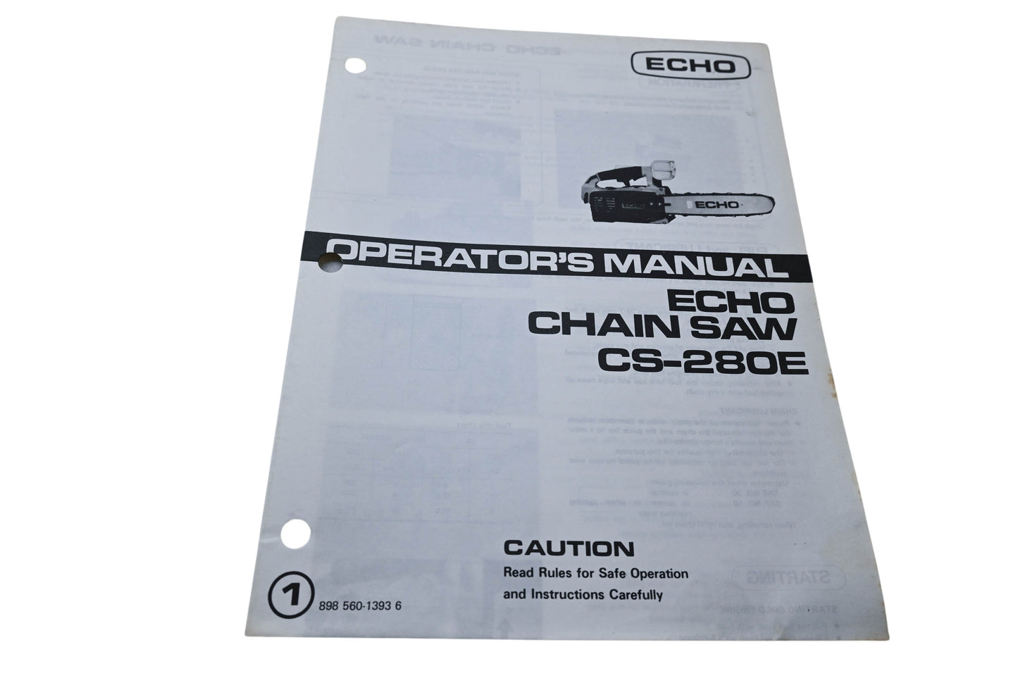 Kioritz Corporation 898 560-1393 6 Operator's Manual Echo Chain Saw CS-280E