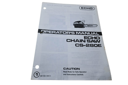 Kioritz Corporation 898 560-1393 6 Operator's Manual Echo Chain Saw CS-280E