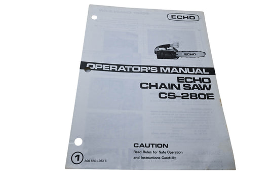 Kioritz Corporation 898 560-1393 6 Operator's Manual Echo Chain Saw CS-280E