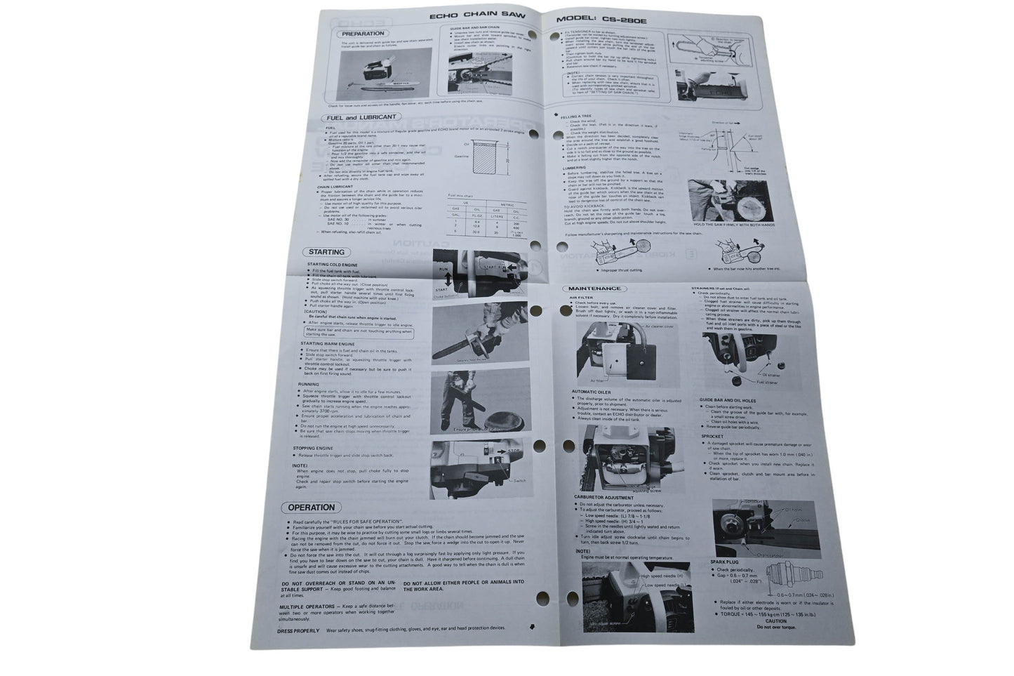 Kioritz Corporation 898 560-1393 6 Operator's Manual Echo Chain Saw CS-280E
