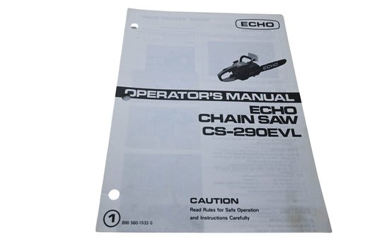 Kioritz Corporation 898 560-1533 0 Operator's Manual Echo Chain Saw CS-290EVL