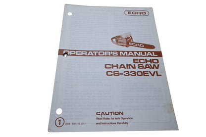 Kioritz Corporation 898 561-1513 1 Echo Chain Saw Operator's Manual CS-330EVL