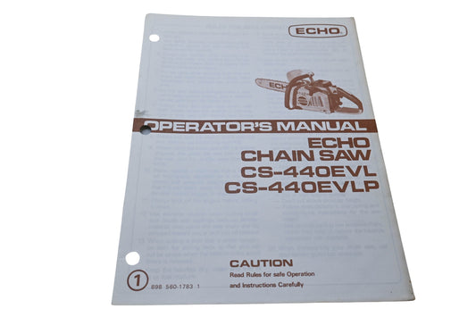 Kioritz Corporation 898 560-1783 1 Echo Operator's Manual Chain Saw CS-440EVL CS-440EVLP
