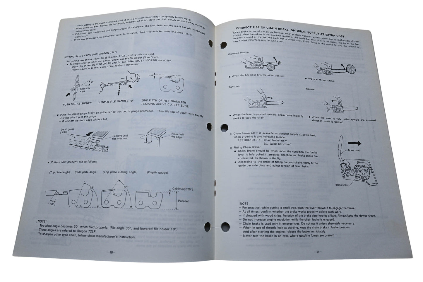 Kioritz Corporation 898 571-10134 Echo Chain Saw Operator's Manual CS-452VL