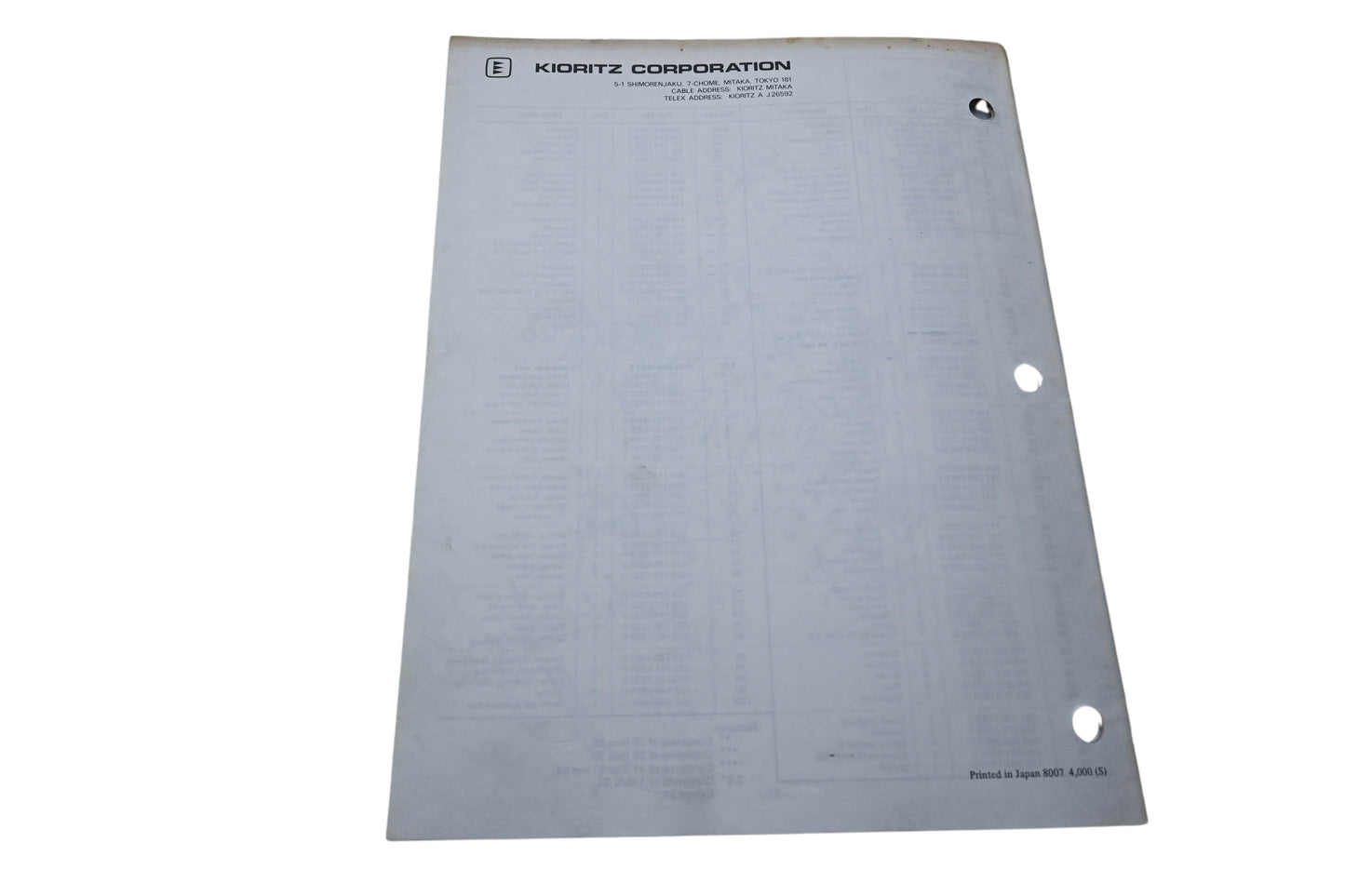 Kioritz Corporation 898 561-1233 3 Echo Chain Saw Operator's Manual CS-500VL