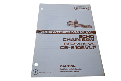 Kioritz Corporation 898 560-1833 1 Echo Operator's Manual Chain Saw CS-510EVL CS-510EVLP