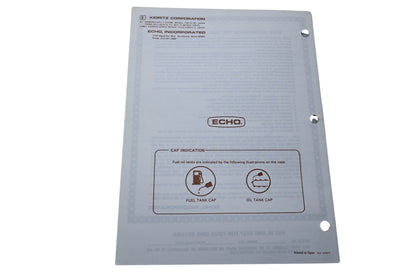 Kioritz Corporation 898 560-1793 1 Echo Operator's Manual Chain Saw CS-550EVL CS-550EVLP