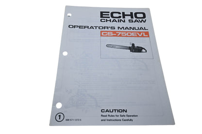 Kioritz Corporation 898 571-1273 5 Echo Chain Saw Operator's Manual CS-750EVL