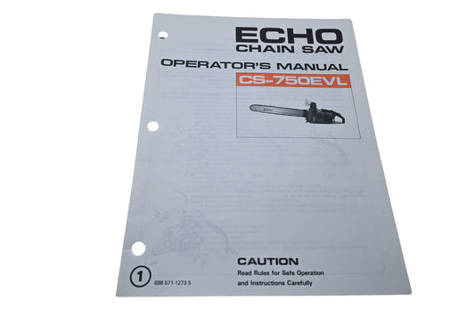 Kioritz Corporation 898 571-1273 5 Echo Chain Saw Operator's Manual CS-750EVL