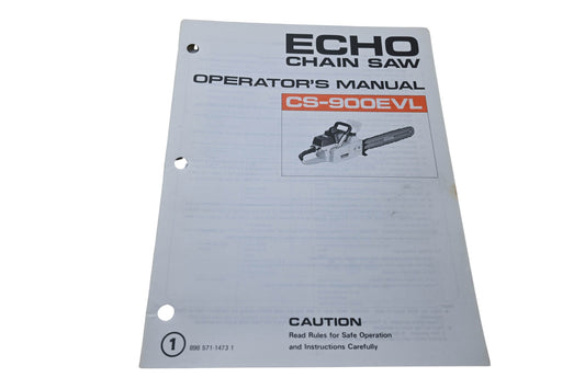 Kioritz Corporation 898 571-1473 1 Echo Chain Saw Operator's Manual CS-900EVL