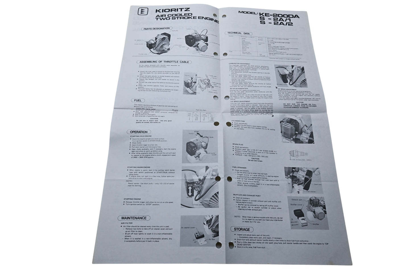 Kioritz Corporation 898 571-0532 1 Kioritz Air Cooled Two Stroke Engine Operator's Manual
