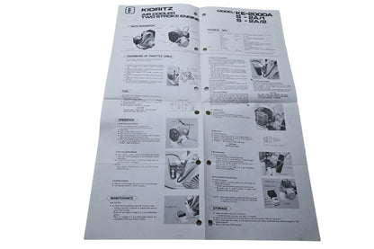 Kioritz Corporation 898 571-0532 1 Kioritz Air Cooled Two Stroke Engine Operator's Manual