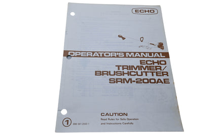 Kioritz Corporation 898 561-2033 1 Echo Operator's Manual Trimmer Brush Cutter SRM-200AE