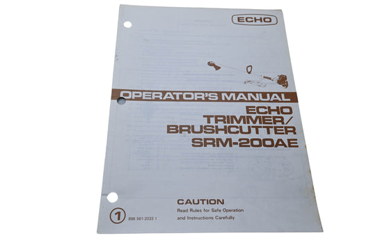 Kioritz Corporation 898 561-2033 1 Echo Operator's Manual Trimmer Brush Cutter SRM-200AE