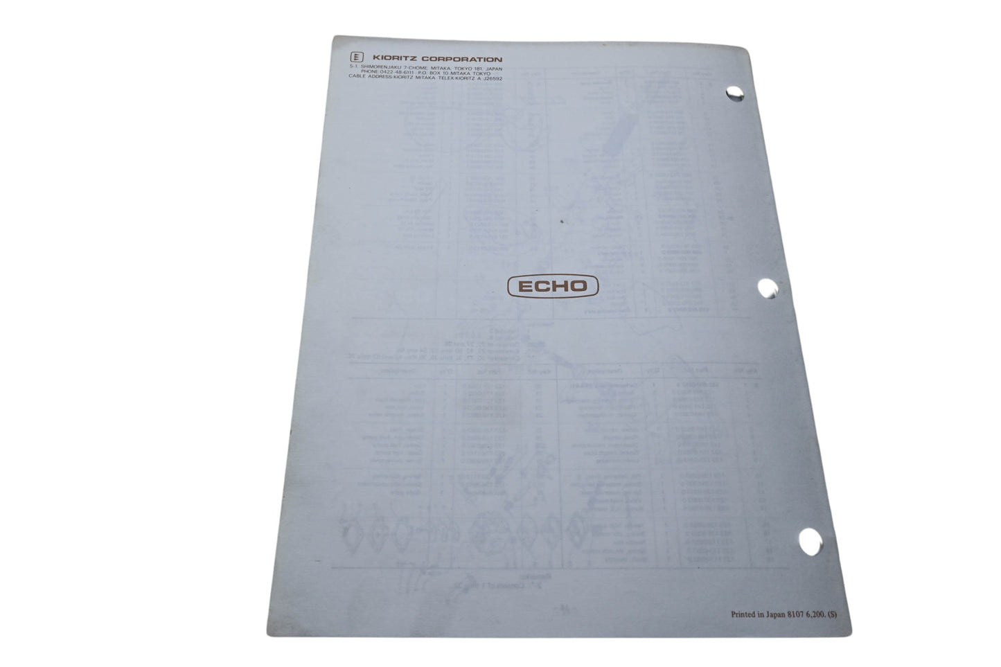 Kioritz Corporation 898 561-2033 1 Echo Operator's Manual Trimmer Brush Cutter SRM-200AE