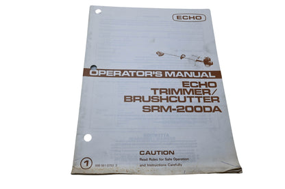 Kioritz Corporation 898 561-0753 3 Echo Operator's Manual Trimmer Brush Cutter SRM-200DA
