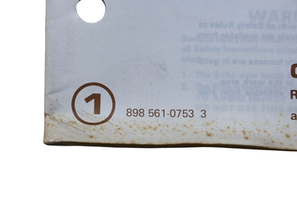 Kioritz Corporation 898 561-0753 3 Echo Operator's Manual Trimmer Brush Cutter SRM-200DA