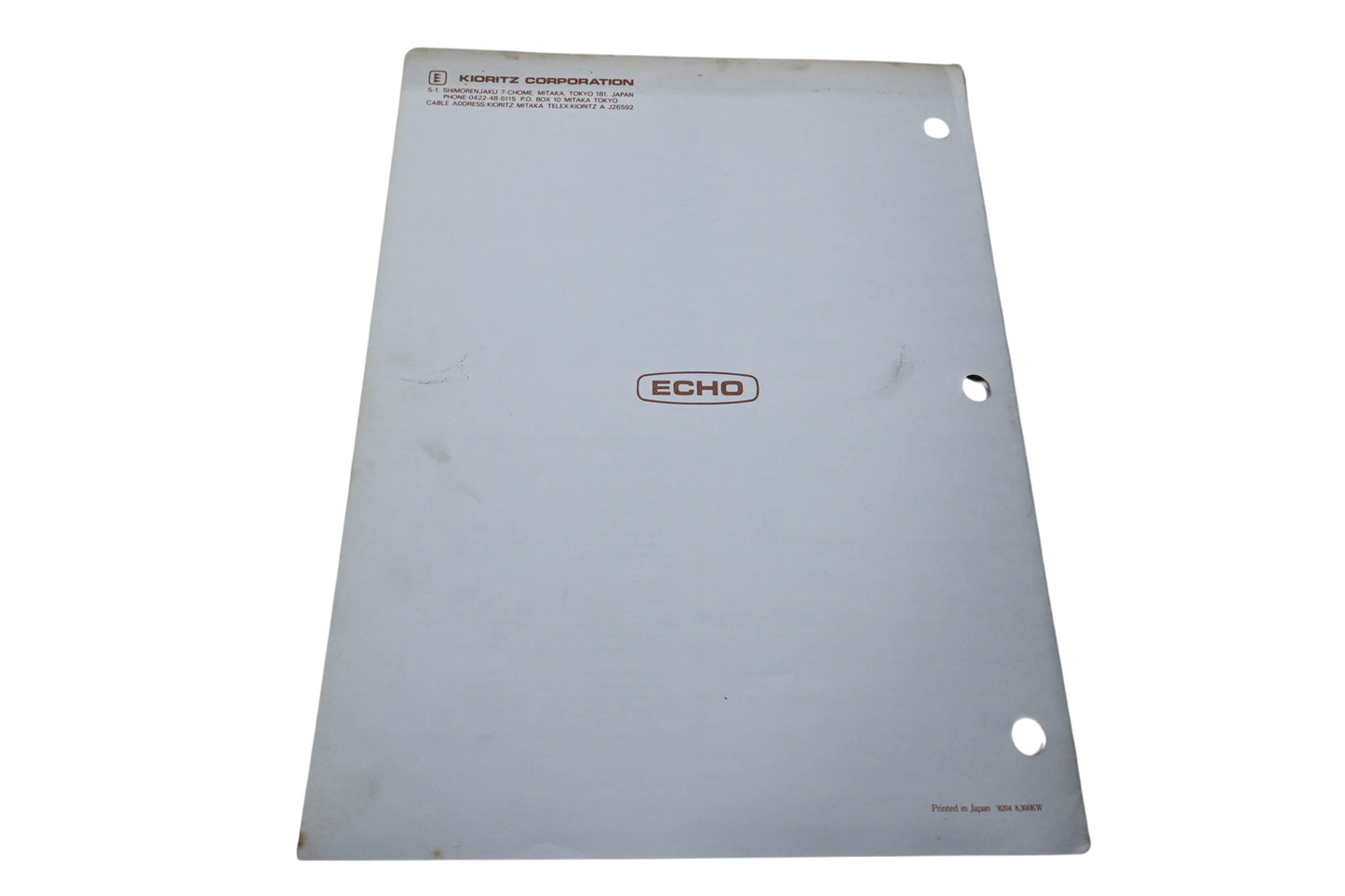 Kioritz Corporation 898 561 2333 1 Echo Operator's Manual Trimmer Brush Cutter SRM-210E