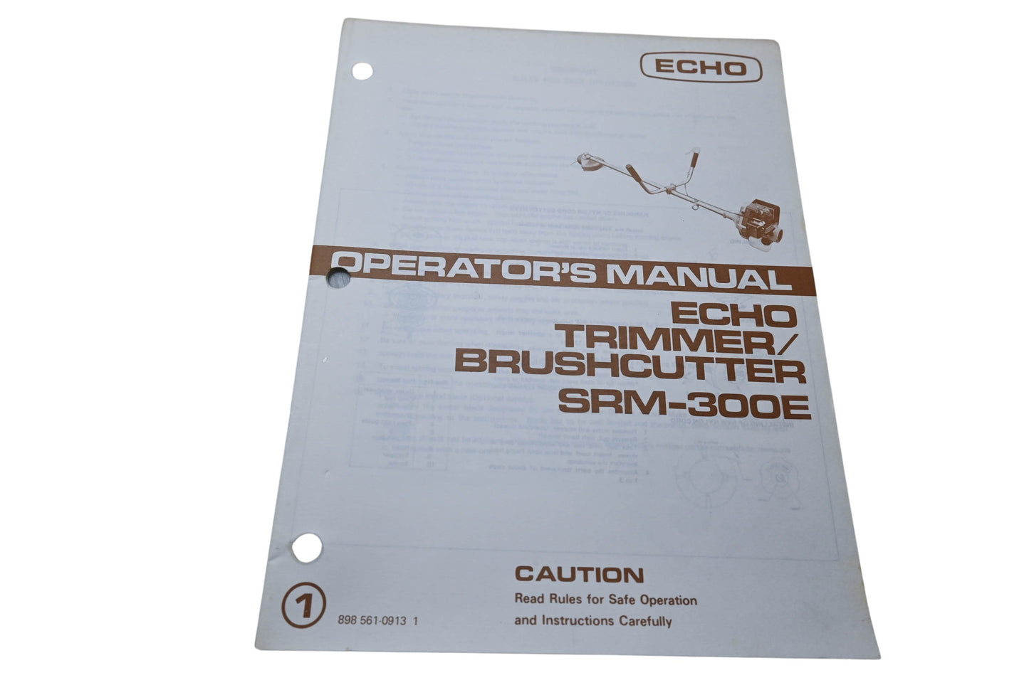 Kioritz Corporation 898 561-0913 1 Echo Operator's Manual Trimmer Brush Cutter SRM-300E