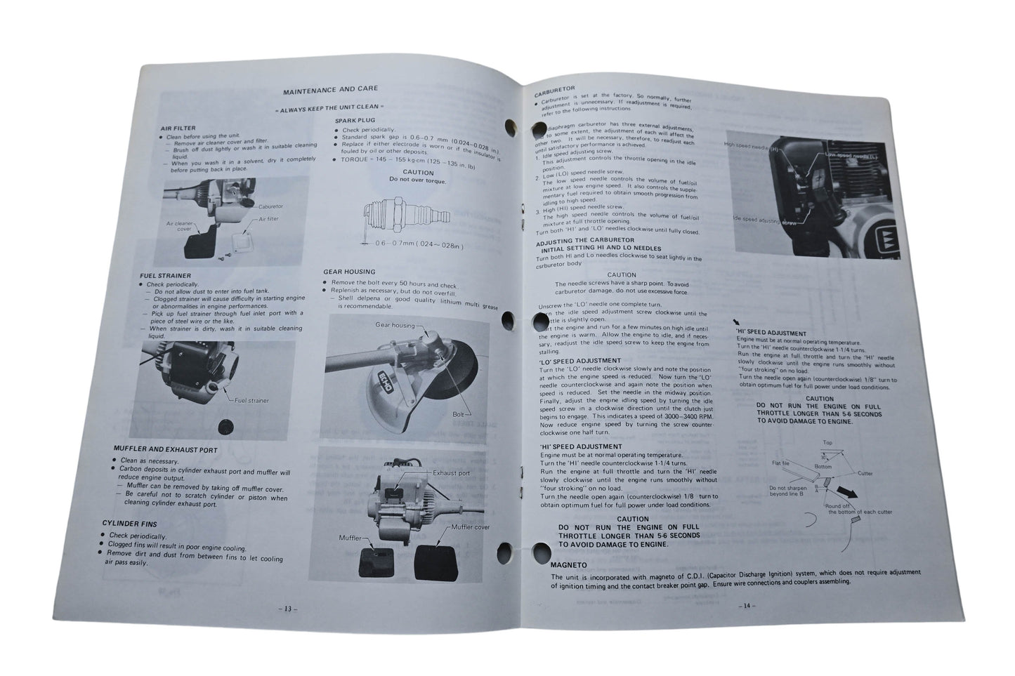 Kioritz Corporation 898 561-2433 2 Echo Operator's Manual Trimmer Brush Cutter SRM-300AE SRM-300AE/1